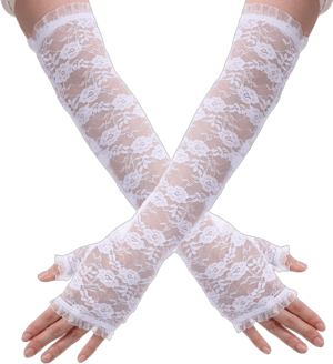 Women's Lace Fingerless Elbow Length Gloves