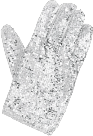 Skeleteen Adults Michael Jackson Sequin Glove White Right Handed Glove Costume Accessory