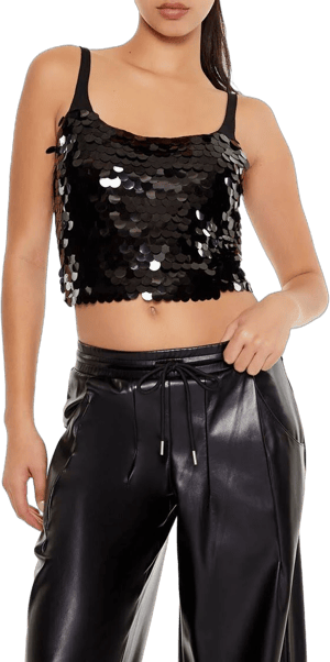 Forever 21 Women's Sequin Crop Top