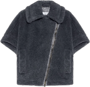 New Manto Virgin Wool-blend Cape In Dark Grey