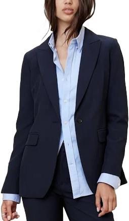 Women's Sculpted Suit Blazer Preppy Navy Regular Size 0