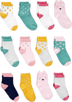 Simple Joys by Carter's Baby Boys' 12-Pack Socks 4-5T Multicolor/Flowers/Fruit/Hearts