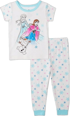 Disney Frozen Baby Girls' Short Sleeve Top and Pants Snug Fit Pajama 2-Piece Set (18 Months) White