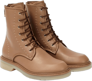 Max Mara Women's Leather Combat Ankle Boots