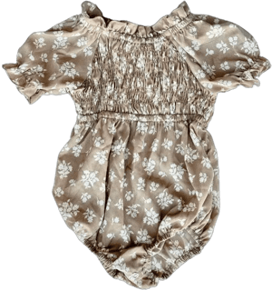 Jolie Puff Sleeve Smock Romper