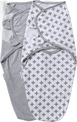 Baby Swaddle Blanket, 2 Pack Newborn Swaddles 0-3-Months, Small-Medium Easy Change Infant Wrap, Infant Swaddling Sack, Adjustable Swaddle Blanket (Grey)