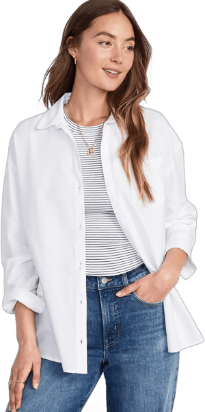 Old Navy Women's Oversized Button-Down Boyfriend Shirt