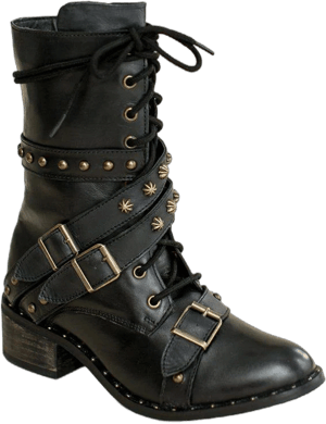 Joyfolie Women's Rowan Leather Combat Boots