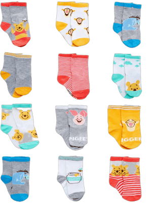 Disney Baby Boys' 12-Pack Winnie-the-Pooh Socks