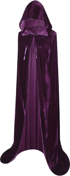 BIGXIAN Long Hooded Cloak Velvet Cape Witch Costume Halloween Costumes for Women Men