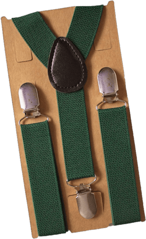 Dark Green Suspenders Newborn To Adult Sizes