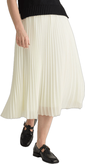 Quince Women's Pleated Chiffon Midi Skirt