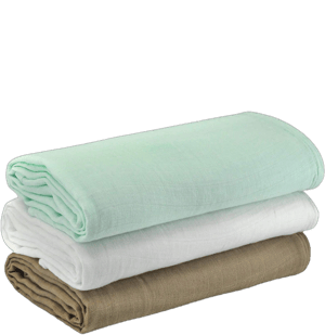 Muslin Swaddle Blankets, Soft Muslin Baby Blanket, Breathable Baby Muslin Blankets, Gender-Neutral Muslin Baby Blankets, Mint Chocolate, 47” x 47”, Set of 3