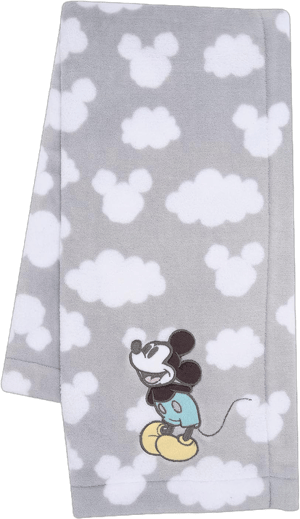 Lambs & Ivy Disney Baby Moonlight Mickey Mouse Gray Soft Fleece Baby Blanket