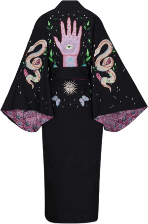 Meghan Fabulous Women's Mystical Embroidered Kimono