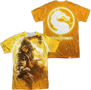 Mortal Kombat 11 Scorpion Short Sleeve Adult Poly Crew T-shirt, Men's, Size: XL, Orange