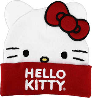 Hello Kitty Big Face Embroidered Beanie Hat