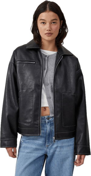 Cotton On Women's Leo Faux Leather Jacket