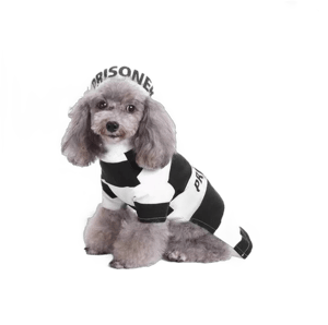 Pet Life Striped Retro Inmate Prisoner Uniform Dog Costume, XS