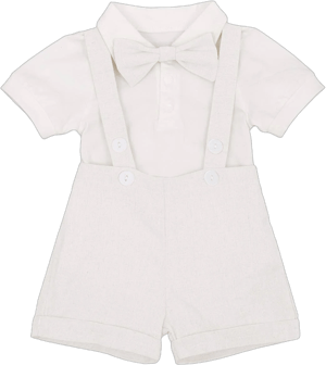 Baby Boys Gentleman Bowtie Romper Suspenders