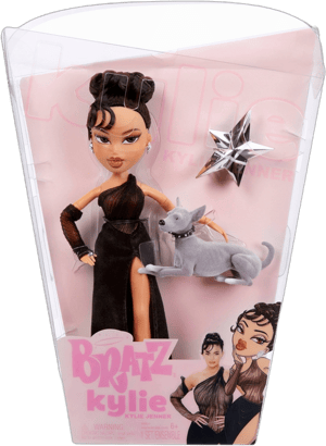 Bratz x Kylie Jenner Night Fashion Doll with Evening Gown Pet Dog and Poster