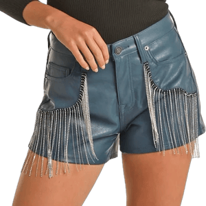 Rock and Roll Denim Women's High-Rise Fringe Denim Shorts