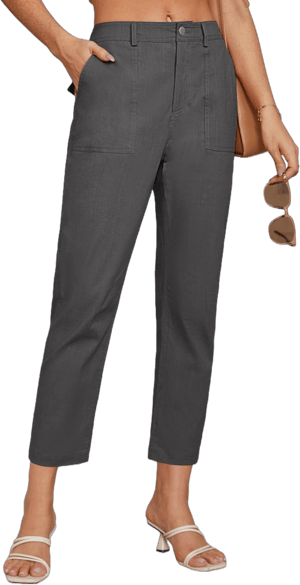 Grace Karin Women's High-Waisted Tapered Leg Dressy Pants with Pockets