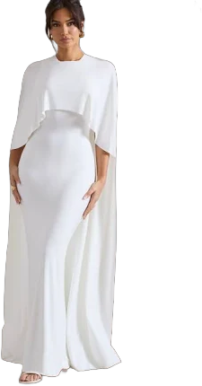 Palena Draped Cape Sleeve Maxi Dress