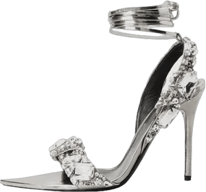 Women's Strappy Stiletto Heels with Crystal Lace Up