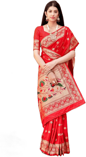 Banarasi Silk Saree with Zari Embroidery