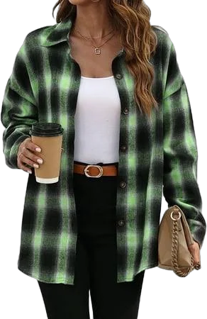 Fantaslook Women's Oversized Plaid Flannel Shirt