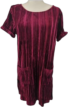 Hannah Burgundy Velvet Tunic Size Large