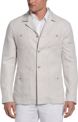 Cubavera mens Long Sleeve Linen Delave Guayabera Jacket