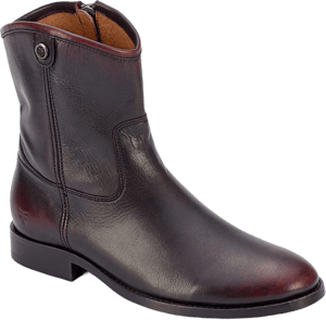 Frye Melissa Button Short 2 Boots for Women Made from Italian Leather with Antique Silver or Brass Hardware, Leather Lining, and Leather Outsole – 7” Shaft Height 5.5 Black/Scarlet