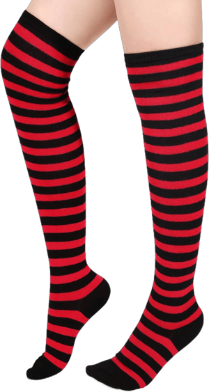 Geyoga Women's High Striped Tights Socks Over Knee Striped Long Stockings Halloween Christmas