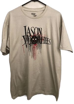 Friday The 13th JASON VOORHEES Blood Splatter T-Shirt MENS XLARGE Beige