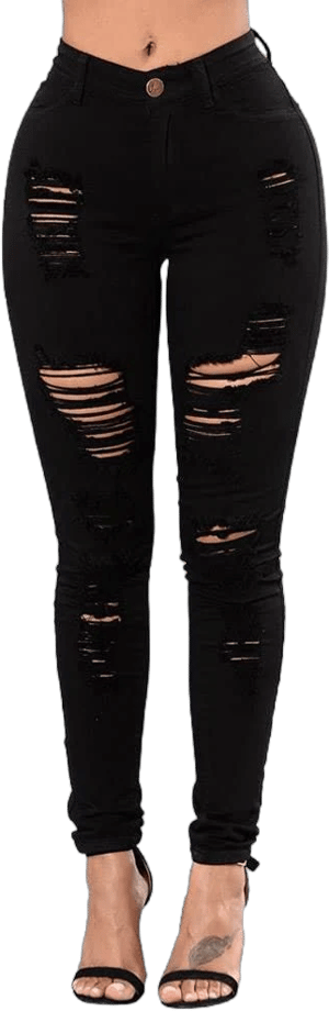 TKMUNY Women's Ripped Distressed High-Rise Stretch Skinny Ripped Jeans