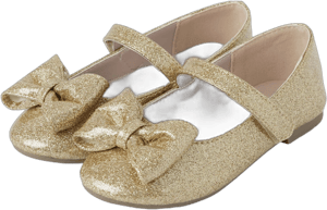 Gymboree Girls' Bow Glitter Ballet Flats