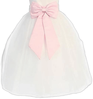 Satin Preformed Bow Adjustable Sash Belt