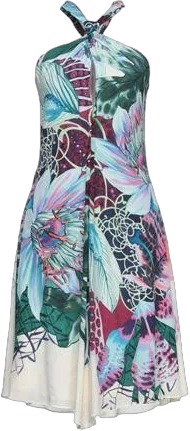 Roberto Cavalli Woman Midi dress Green Size 2 Silk