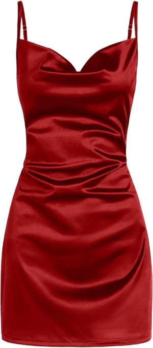 Zaful Women's Sleeveless Cowl Neck Satin Mini Dress