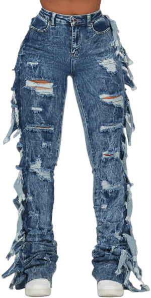 Cataleya Super Stacked Acid Wash Jeans