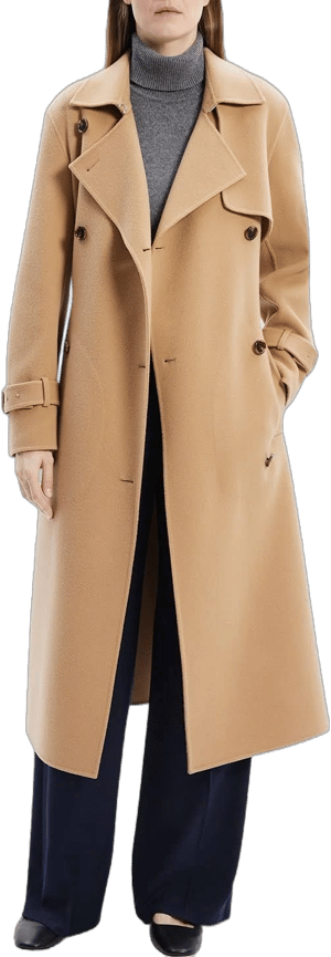 THEORY Women's New Divide Double-Face Wool Trench Coat