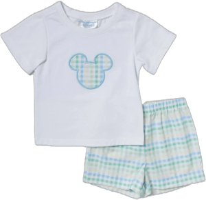 City Beautiful Children's Boutique Mouse Plaid Short Set