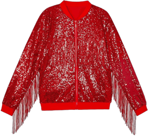 CHENBAO Women's Sparkly Sequin Varsity Jacket