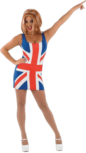 Ginger Spice Union Jack Halloween Costume Dress