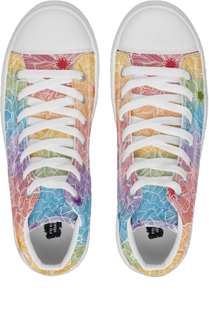 Floral Pride Women's Canvas High-Top Sneakers