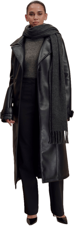 MESHKI Women's Tarah Faux Leather Trench Coat