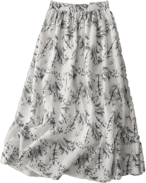 IDEALSANXUN Floral Linen Skirts for Women 2024 Summer Cotton Flowy Elastic High Waisted A Line Midi Skirts with Liner White Small