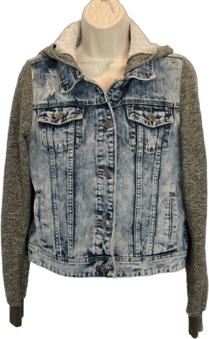 Rue21 Distressed Denim Jean Jacket